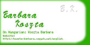 barbara koszta business card